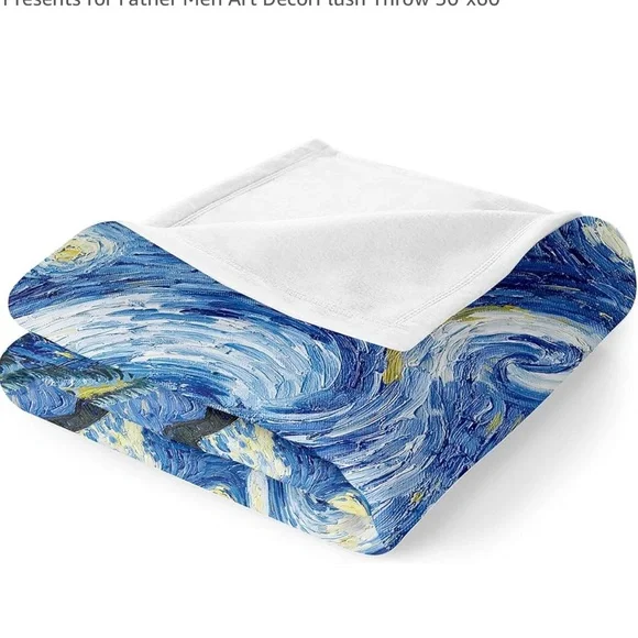 Art Deco Plush Throw 50x60 Vincent Van Gogh Starry Nigh